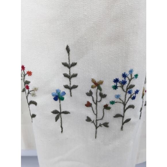 Vintage Leslie Fay Cream Dress Embroidery Maxi Long Sleeve cOTTON bLEND MEDIUM - Picture 8 of 12